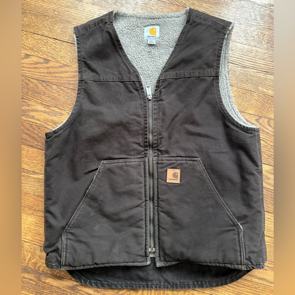 Vintage Carhartt Sherpa Lined Rugged Vest - Medium